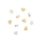 Gold and Silver Heart Beads 10pcs