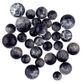 Bead Glass Crackle 6-10Mm Blk-Crys 38Pcs