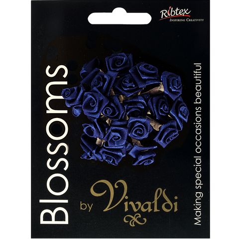 Flower Ribbon Rose 20Head Royal Blue