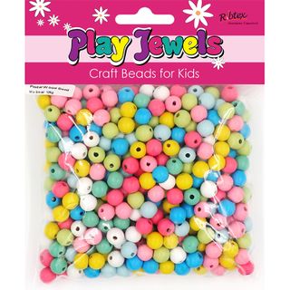 BB WOOD BEAD PASTEL MIX SML 125g