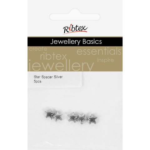 STAR SPACERS SILVER 5PCS