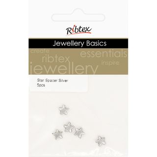STAR SPACERS SILVER 5PCS