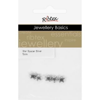 STAR SPACERS SILVER 5PCS