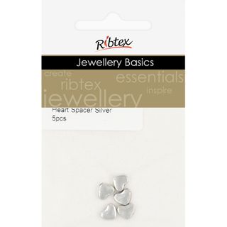 HEART SPACERS SILVER 5PCS