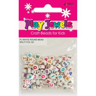 PJ WHITE ROUND BEAD MULTI COL AZ