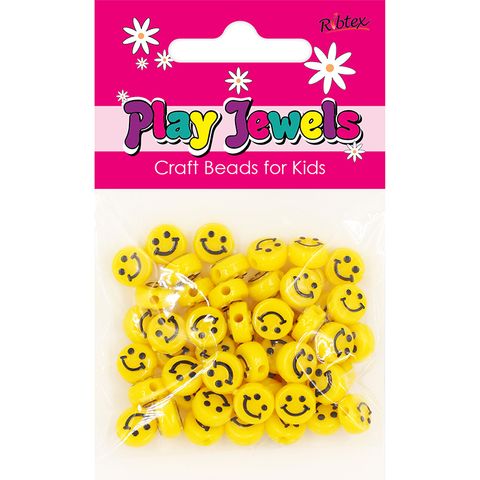 PJ YELLOW ROUND BEADS EMOJI 15g