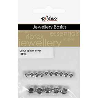 PLAIN DONUT SPACER SML LRG SILVER 15PCS