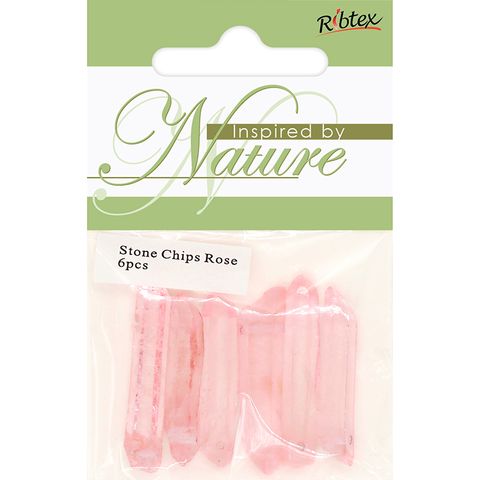 PREC STONE CHIP PENDANTS SML PINK 6PCS
