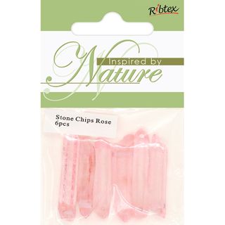 PREC STONE CHIP PENDANTS SML PINK 6PCS