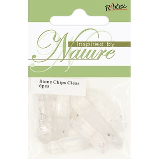 PREC STONE CHIP PENDANTS SML CLEAR 6PCS