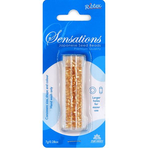 SEED BEAD FLAT EDGE SILV LIND GOLD 7G