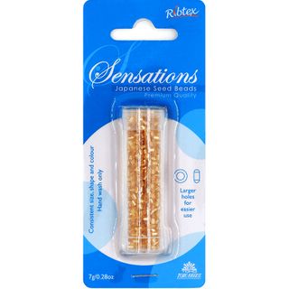 SEED BEAD FLAT EDGE SILV LIND GOLD 7G