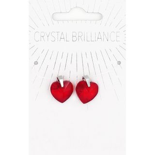 CHINESE CRYSTAL SML HEART PNDNTS RED 2PC