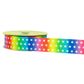 RIB 22MM GROSGRAIN RAINBOW WHITE DOT 3M