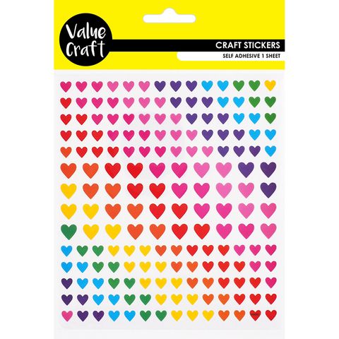 STICKERS  RAINBOW HEARTS 1SH