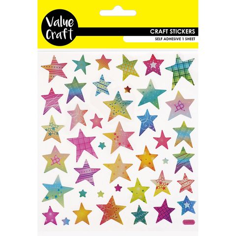 Stickers Irregular Stars Multi 1Sh
