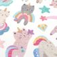 STICKERS GLITTER RAINBOW CATS 1SH