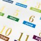 Stickers Foil Planner Months Gold 1Sh