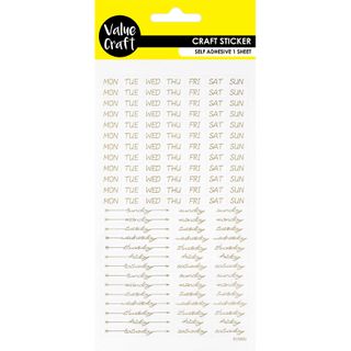 STICKERS FOIL PLANNER DAYS GOLD 1SH