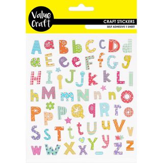 STICKERS FOIL PASTEL ALPHABET 1SH