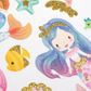 Stickers Glitter Pastel Mermaids 1Sh