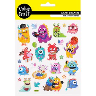 STICKERS FOIL MONSTERS MULTI 1SH