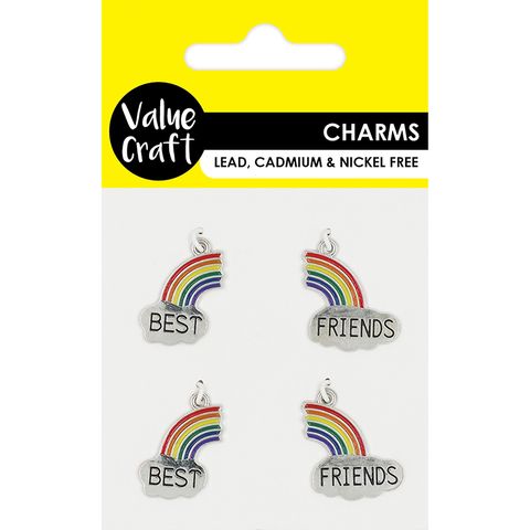 CHARM METAL BEST FRIENDS RAINBOW 4PCS