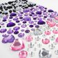 CRAFT RHINESTONE HEARTS PINK-SILVER 1SH