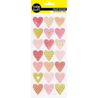 STICKERS GOLD FOIL HEARTS 1SH