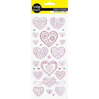 STICKERS GLITTER HEARTS 1SH