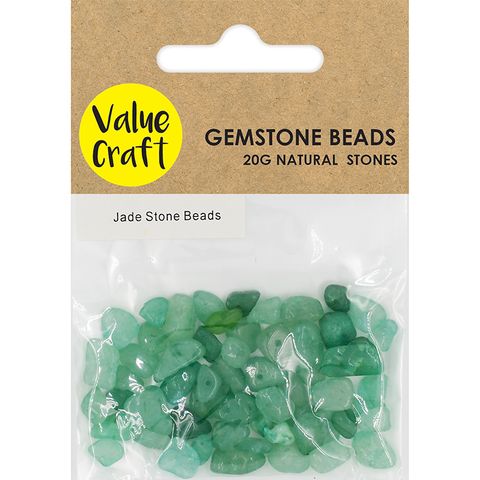 NATURAL GEMSTONE BEADS JADE 20G