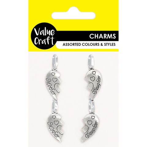 Charm Metal Mother Daughter Love 4Pcs