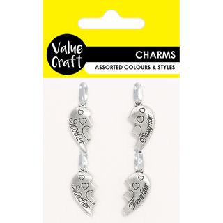 Charm Metal Mother Daughter Love 4Pcs