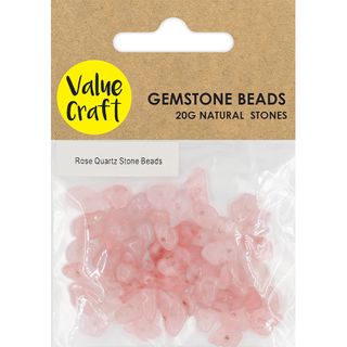 NATURAL GEMSTONE BEADS ROSE QUARTZ 20G