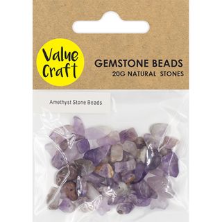 NATURAL GEMSTONE BEADS AMETHYST 20G