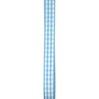 RIB 10MM GINGHAM BABY BLUE 3M