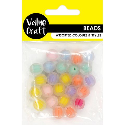 Frosted Pastel Round Beads 25Pc