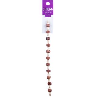 Beads Strung Wood Round Tube 6x8mm 25Pcs