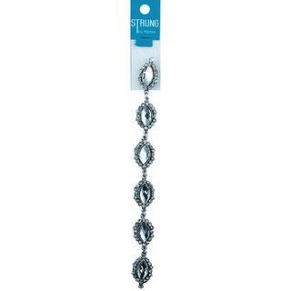 Beads Strung Oval Rhinestone Crystal 6Pc