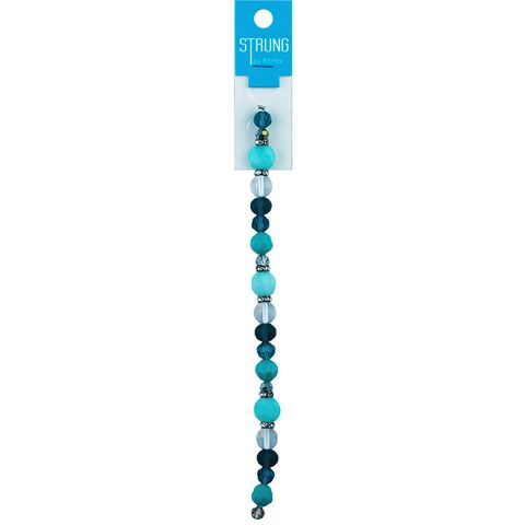 Beads Strung Flat Round Facet Turquoise