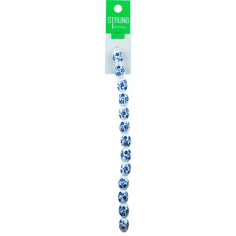 Beads Strung Porcelain Oval 11mm 13Pcs