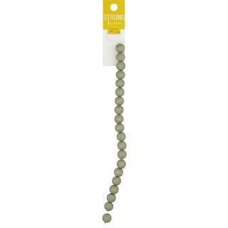 Strung 10Mm Round Glass Bead Matt Silver