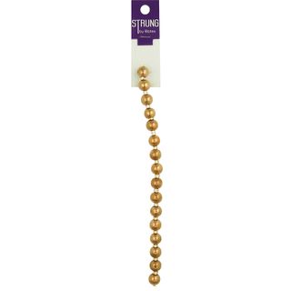 Round Glass Rose Gold Bead 16 Pc 10mm