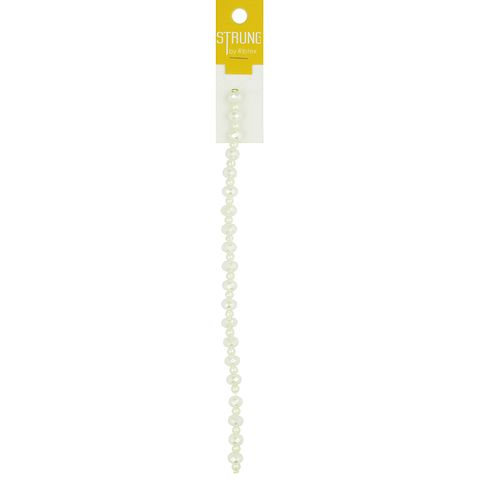 Strung 8Mm Square Facet Pearl White 20Pc