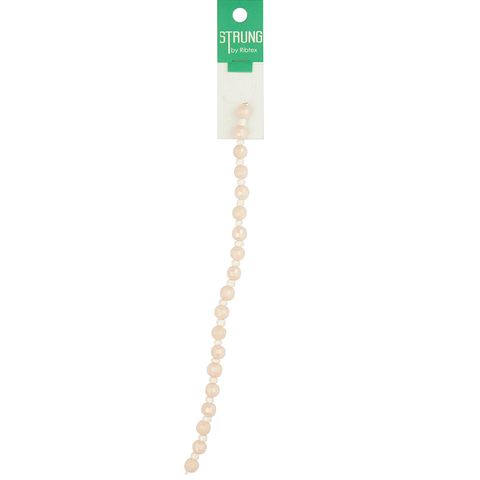 Strung 8Mm Round Facet Cream Ab 19Pc