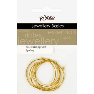 Jf Acc Wine Glass Ring Gold 6 Pcs