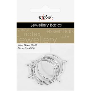 Wine Glass Rings Silver 6Pcs