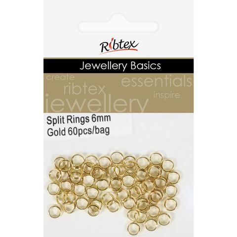 Split Rings 6mm Gold 60Pcs