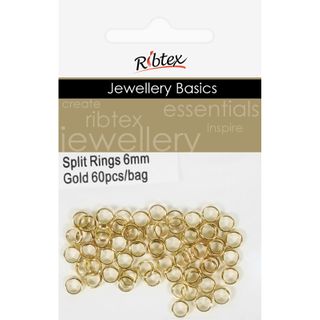 Split Rings 6mm Gold 60Pcs