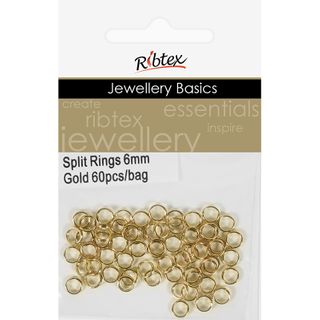 Split Rings 6mm Gold 60Pcs